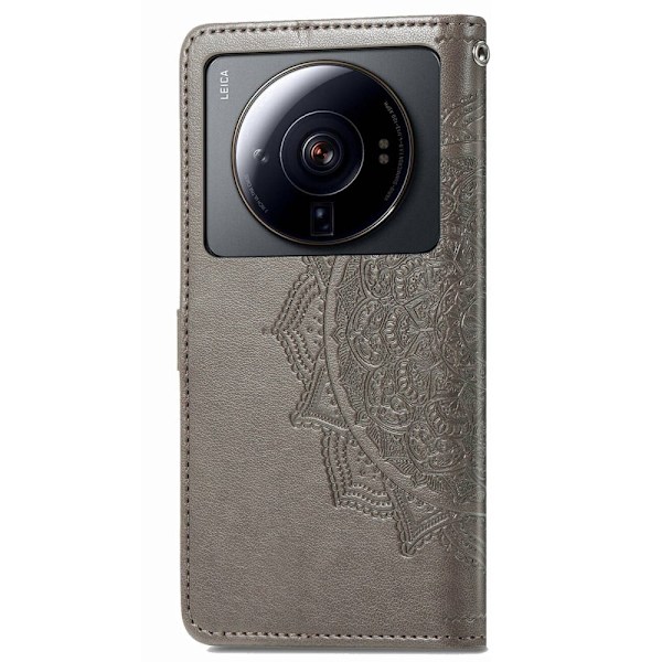Mandala Xiaomi 12s Ultra Flip Etui - Grå Silver grey