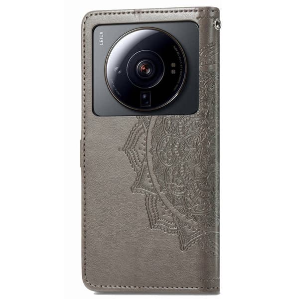 Mandala Xiaomi 12s Ultra Flippetui - Grå Silver grey