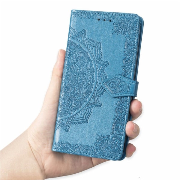 Mandala läder Samsung Galaxy S10 fodral - Blå Blå