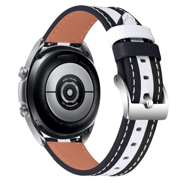 Garmin Vivomove Style farve splejset koskind læder urrem - Sort / Hvid White