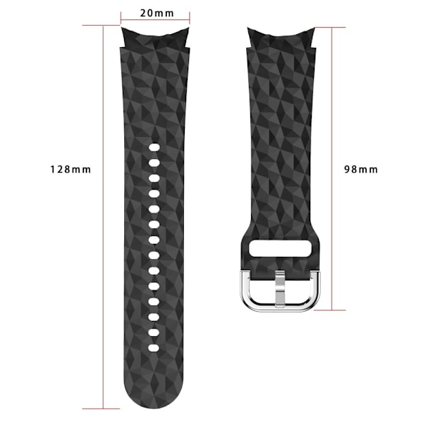 Samsung Galaxy Watch 5 / 5 Pro / 4 klockarmband i silikon i rombstil - Grå Silvergrå