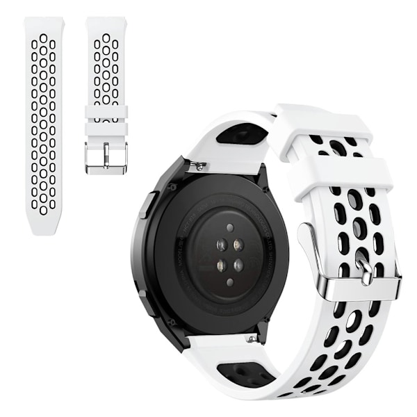 Huawei Watch GT 2e dual tone silicone watch band - White / Black Svart