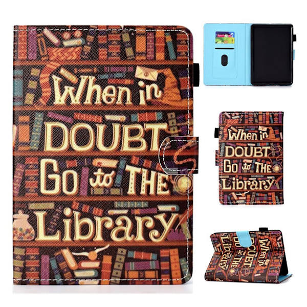Amazon Kindle (2019) Mønstret Læretui - Quote Multicolor