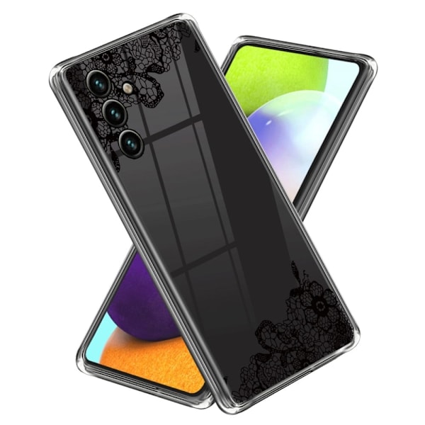 Deco Samsung Galaxy A34 5G skal - Spetsblomma Svart