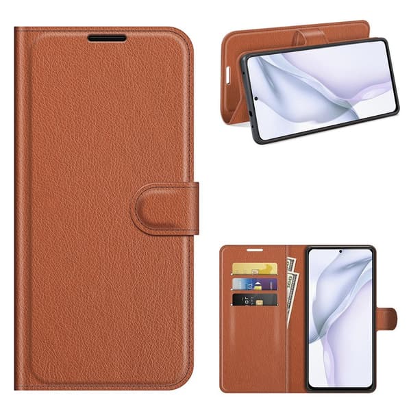 Classic Huawei P50 Läppäkotelo - Ruskea Brown