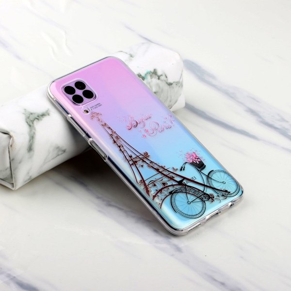 Deco Huawei P40 Lite / Nova 6 SE deksel - Eiffeltårnet og Sykkel Multicolor