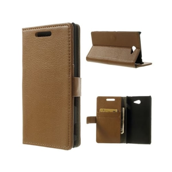 Wall Street (Brun) Sony Xperia M2 Læder Flip Etui Brown