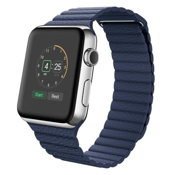 Apple Watch serie 4 44mm split læderurrem - blå Blue