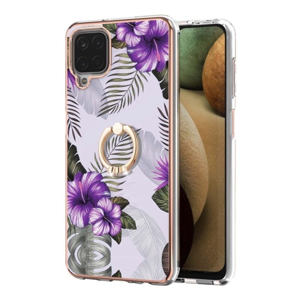 Marmormotiv Samsung Galaxy M12 / Samsung Galaxy F12 / Samsung Galaxy A12 5G skal - Lila Blommor Lila