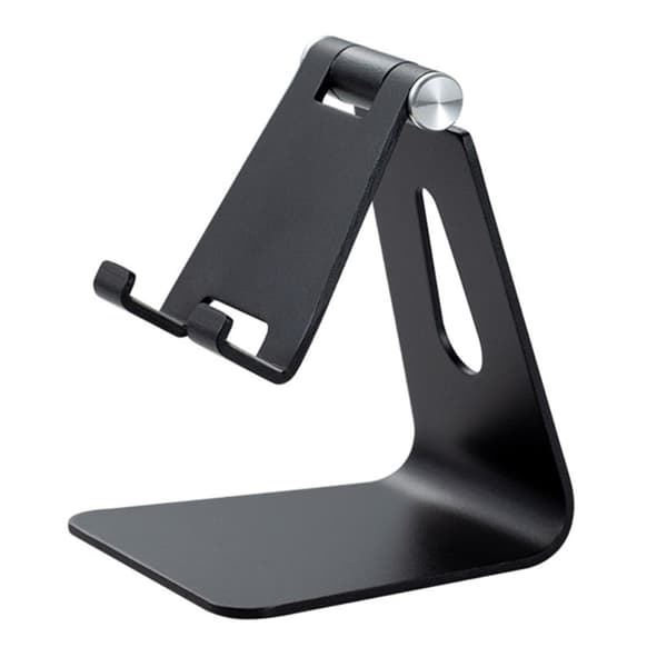 Universal aluminiumsholder i stor størrelse til telefon og tablet - Sort Black