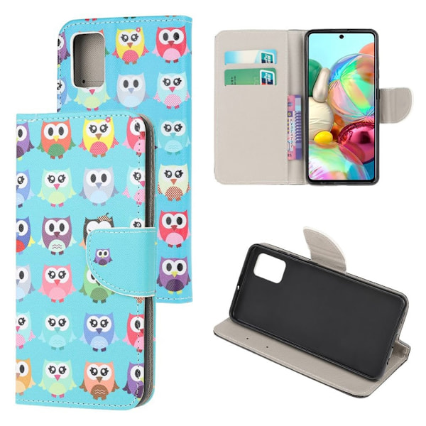 Wonderland Samsung Galaxy A71 etui – Søde Ugler Multicolor