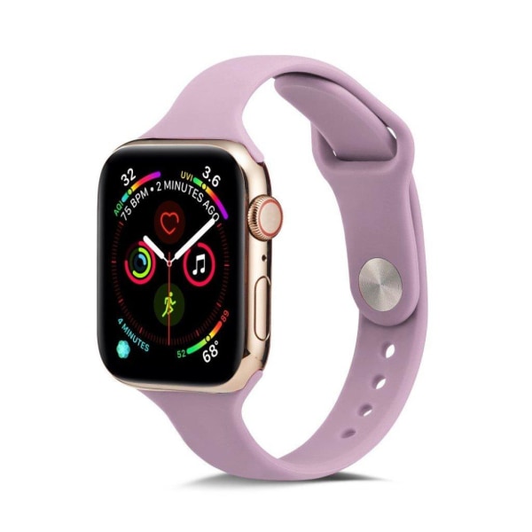 Apple Watch Series 5 40mm yksinkertainen silikoninen kellonauha - Violetti Purple