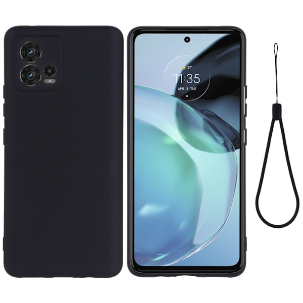 Matt Motorola Moto G72 skal av flytande silikon - Svart Svart