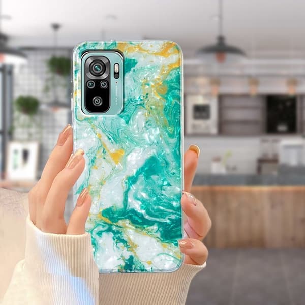 Marble Xiaomi Poco M5s / Note 10s / 10 Suojakotelo - Vihreä Marble Green
