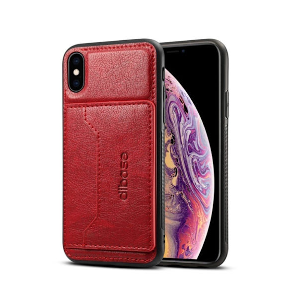 Crazy Horse iPhone XS læderkomboetui - Rød Red