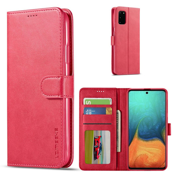 LC.Imeeke läder Samsung Galaxy A41 fodral - Röd Röd