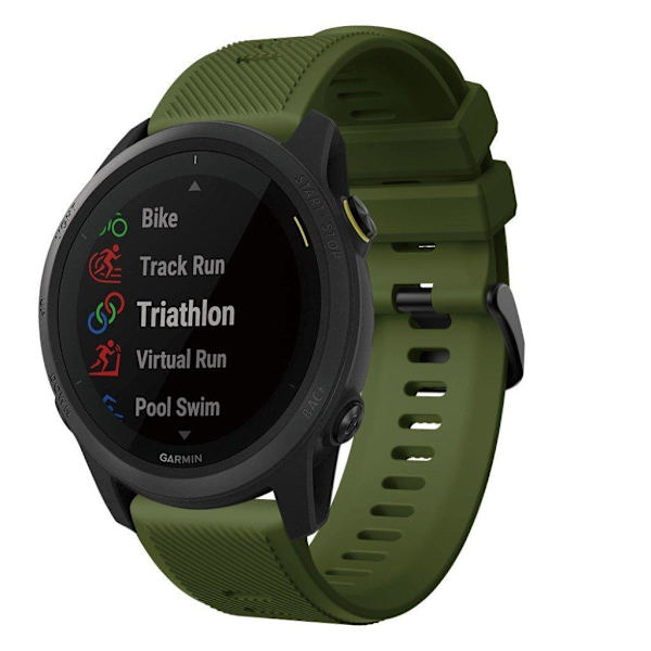 Garmin Forerunner 745 silicone watch band - Army Green Grön