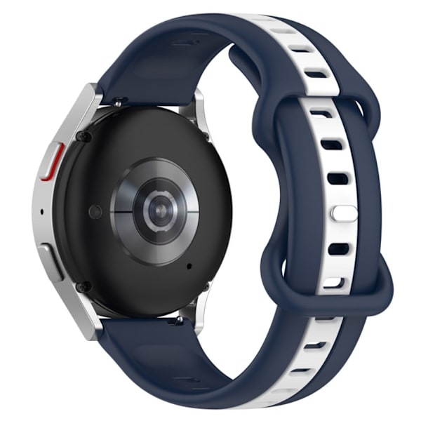 20 mm universalarmband i tvåfärgad silikon - Midnattsblå / Vit Blå