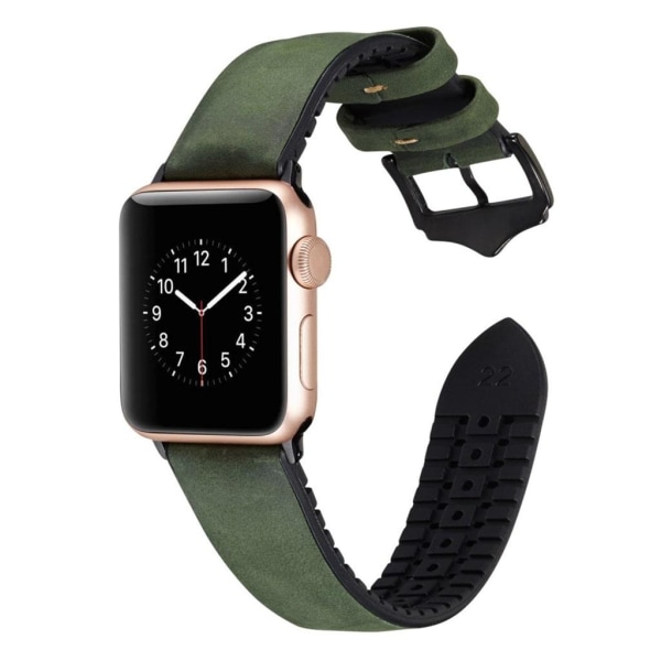Apple Watch Series 4 40mm leather coated watch band - Green Grön