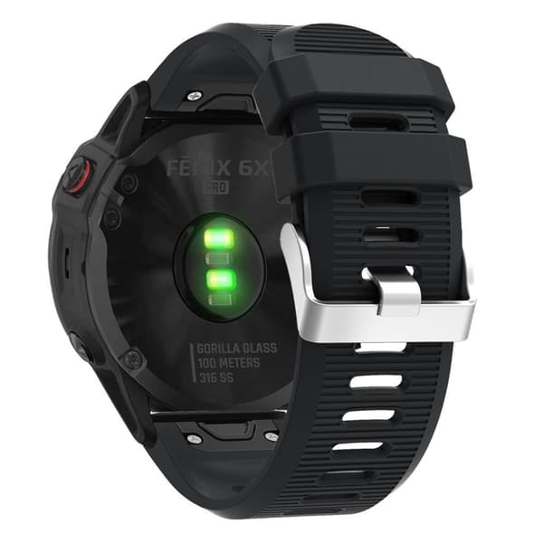 Garmin Fenix 6X silikonikellonauha - Musta Black