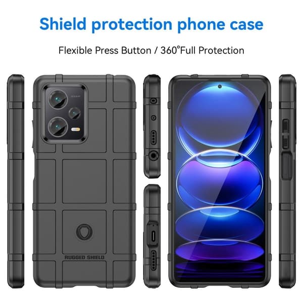Rugged Shield Etui Xiaomi Redmi Note 12 Pro Plus - Svart Black