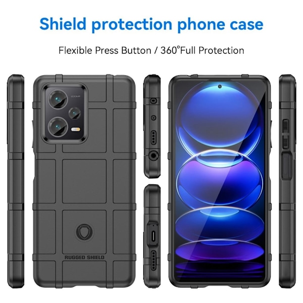 Rugged Shield Suojakotelo Xiaomi Redmi Note 12 Pro Plus - Musta Black