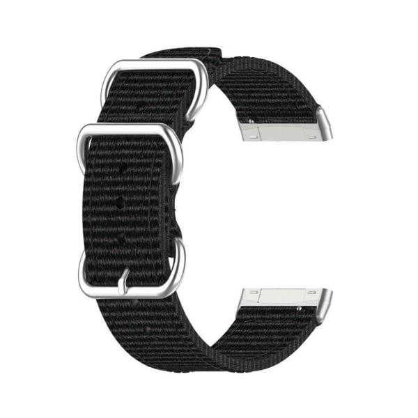 Fitbit Sense / Versa 3 nylon klockarmband - svart Svart