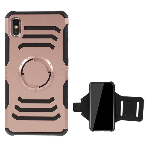 iPhone 9 Plus mobilskal plast silikon värmeavledande tillkommer armband - Rosenguld multifärg