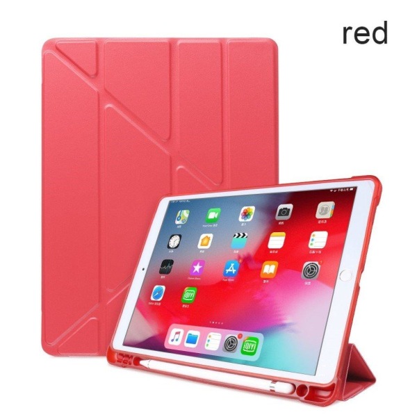 iPad 10.2 (2019) origami nahkakotelo - Punainen Red