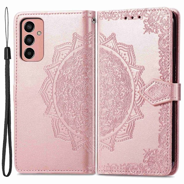 Mandala läder Samsung Galaxy M13 4G fodral - Rosa Rosa