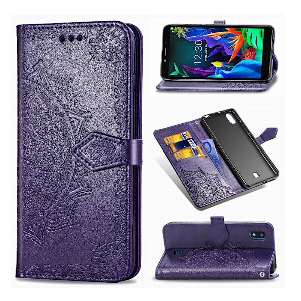 Mandala läder LG K20 (2019) fodral - Lila Lila