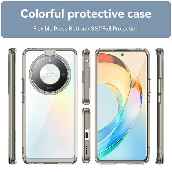 Honor Magic 6 Lite / Honor X50 / Realme X50 Pro 5G / Honor X9b smart telefonskal i akryl - Transparent Grå Silvergrå