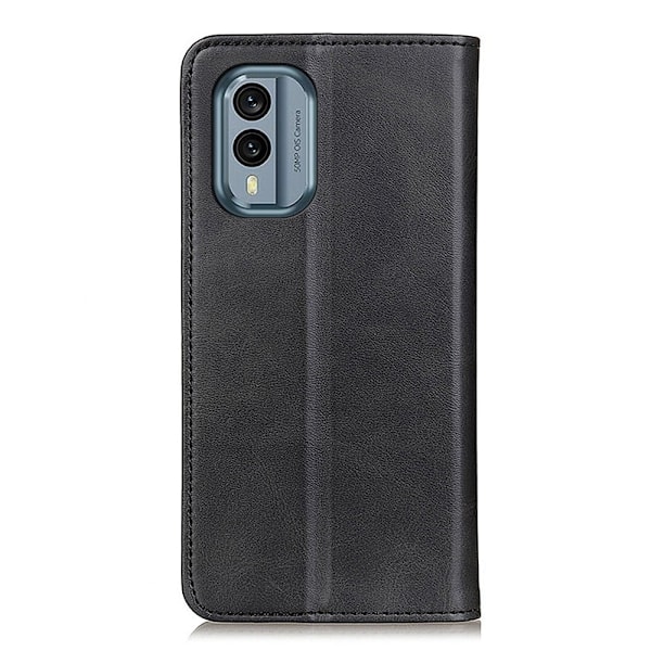Äkta läder Nokia X30 fodral - Svart Svart