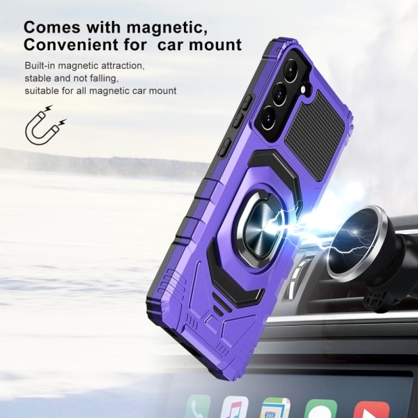 Slidstærkt cover i hård plast med blød inderside og kickstand til Samsung Galaxy S23 - Lilla Purple