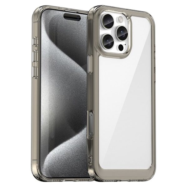 iPhone 16 Pro Max smart akryl cover - Gennemsigtig Grå Silver grey