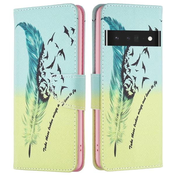 Wonderland Google Pixel 7 Pro flip-etui - Fjær Green