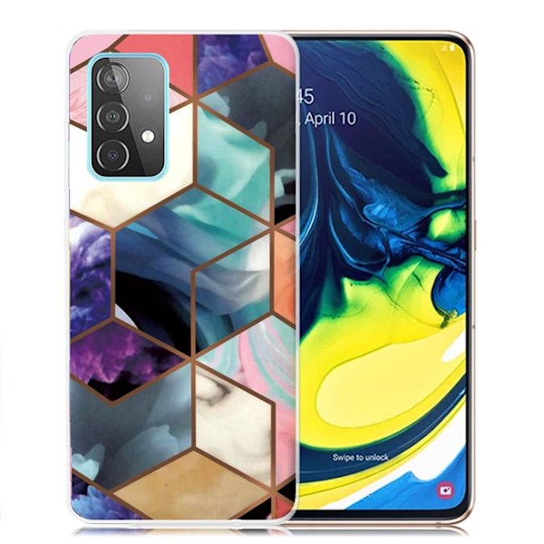 Marble Samsung Galaxy A82 5G Suojakotelo - Värikäs Cube Tile Multicolor