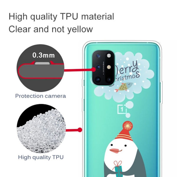 Christmas OnePlus 8T etui - pingvin Wants Fish White