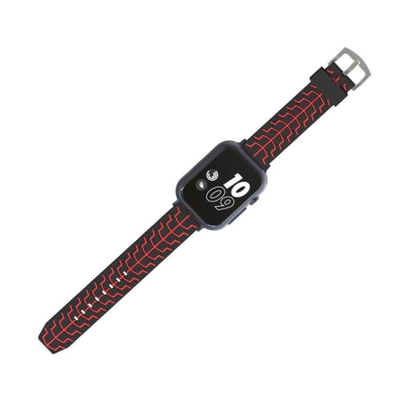 Apple Watch Series 4 44mm fish bone silikone Urrem - Sort / Rød Black