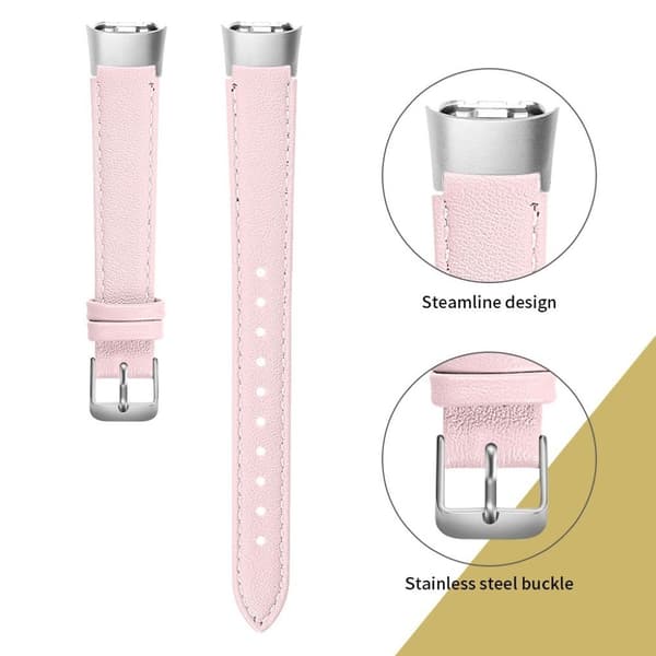 Samsung Galaxy Fit klockarmband i koskinn - Rosa Rosa