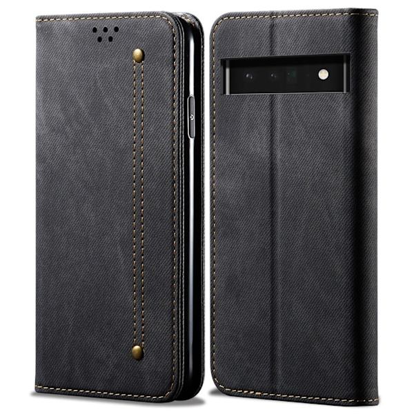 Jeans Google Pixel 6 Pro Flip Etui - Sort Black