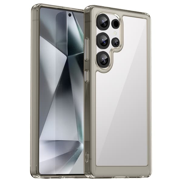 Samsung Galaxy S25 Ultra smart akryl cover - Gennemsigtig Grå Silver grey