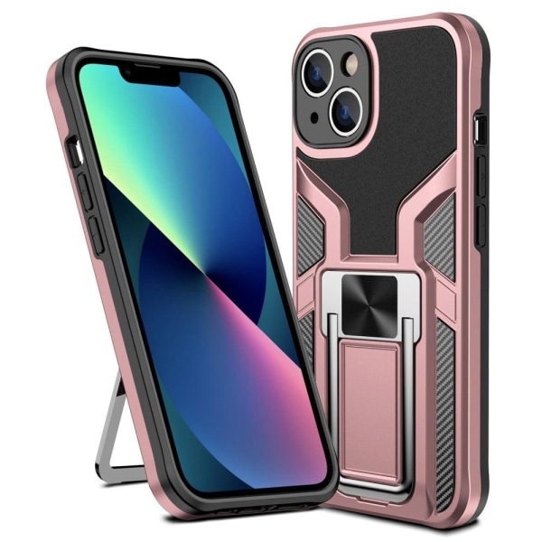 Shockproof Hybrid Suojakuori With Kickstand For iPhone 14 - Ruusukulta Pink