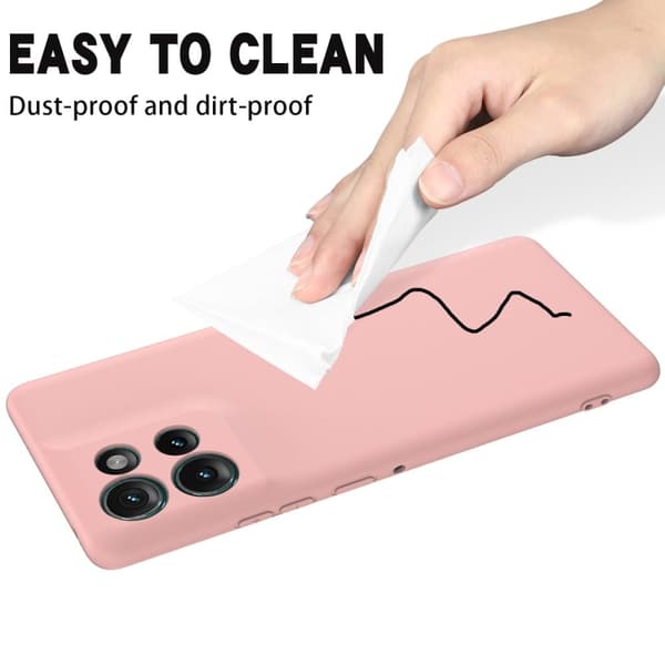 Matte Liquid Motorola Edge 50 silikone cover - Lyserød Pink