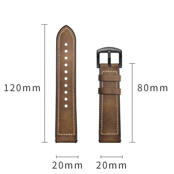 Samsung Galaxy Watch (42mm) læder Læder Urrem - Brun Brown
