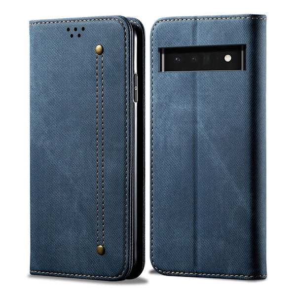 Jeans Google Pixel 6 Flip Etui - Blå Blue