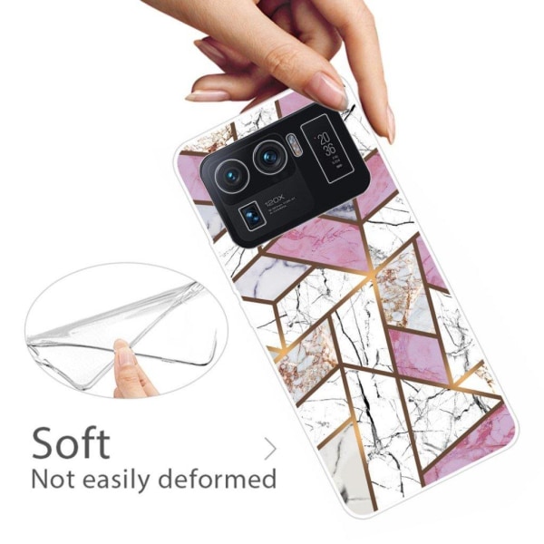 Marmormotiv Xiaomi Mi 11 Ultra skal - Rosa / Vit / Grå Marmor multifärg