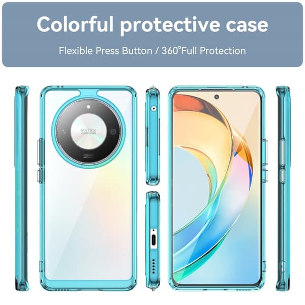 Honor Magic 6 Lite / Honor X50 / Realme X50 Pro 5G / Honor X9b smart telefonskal i akryl - Transparent Blå Blå