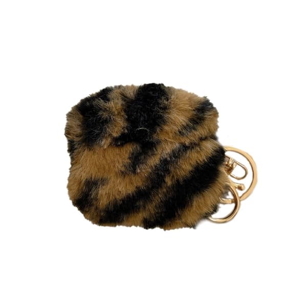 AirPods 3 leopard faux fur-etui med spænde - Sort / Brun Brown