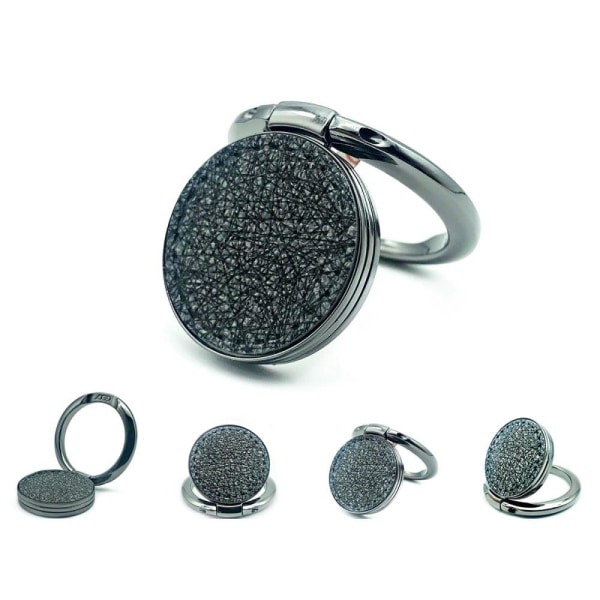 Universal stitching line texture phone ring stand - Black Svart